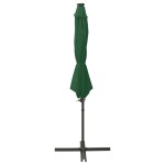 vidaXL Umbrelă în consolă cu stâlp și LED-uri, verde, 300 cm