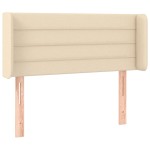 vidaXL Tăblie de pat cu LED, crem, 103x16x78/88 cm, textil