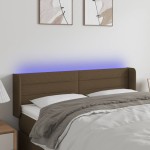 vidaXL Tăblie de pat cu LED, maro închis, 147x16x78/88 cm, textil vidaXL Tăblie de pat cu LED, maro închis, 147x16x78/88 cm, textil