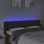 vidaXL Tăblie de pat cu LED, maro închis, 147x16x78/88 cm, textil vidaXL Tăblie de pat cu LED, maro închis, 147x16x78/88 cm, textil