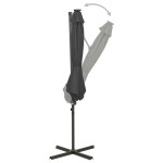 vidaXL Umbrelă în consolă cu stâlp și LED-uri, antracit, 300 cm
