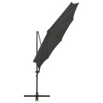 vidaXL Umbrelă în consolă cu stâlp și LED-uri, antracit, 300 cm