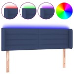 vidaXL Tăblie de pat cu LED, albastru, 147x16x78/88 cm, textil vidaXL Tăblie de pat cu LED, albastru, 147x16x78/88 cm, textil