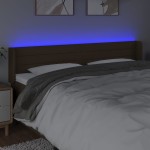 vidaXL Tăblie de pat cu LED, maro închis, 183x16x78/88 cm, textil vidaXL Tăblie de pat cu LED, maro închis, 183x16x78/88 cm, textil
