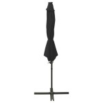 vidaXL Umbrelă în consolă cu stâlp și LED-uri, negru, 300 cm