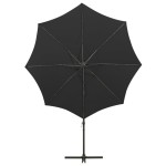vidaXL Umbrelă în consolă cu stâlp și LED-uri, negru, 300 cm