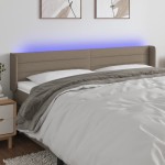 vidaXL Tăblie de pat cu LED, gri taupe, 203x16x78/88 cm, textil vidaXL Tăblie de pat cu LED, gri taupe, 203x16x78/88 cm, textil