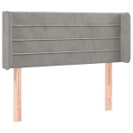 vidaXL Tăblie de pat cu LED, gri deschis, 83x16x78/88 cm, catifea vidaXL Tăblie de pat cu LED, gri deschis, 83x16x78/88 cm, catifea