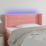 vidaXL Tăblie de pat cu LED, roz, 83x16x78/88 cm, catifea vidaXL Tăblie de pat cu LED, roz, 83x16x78/88 cm, catifea