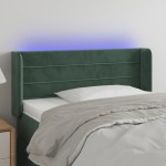 vidaXL Tăblie de pat cu LED, verde închis, 93x16x78/88 cm, catifea vidaXL Tăblie de pat cu LED, verde închis, 93x16x78/88 cm, catifea