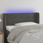 vidaXL Tăblie de pat cu LED, gri închis, 103x16x78/88 cm, catifea vidaXL Tăblie de pat cu LED, gri închis, 103x16x78/88 cm, catifea