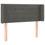 vidaXL Tăblie de pat cu LED, gri închis, 103x16x78/88 cm, catifea vidaXL Tăblie de pat cu LED, gri închis, 103x16x78/88 cm, catifea
