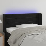 vidaXL Tăblie de pat cu LED, negru, 103x16x78/88 cm, catifea vidaXL Tăblie de pat cu LED, negru, 103x16x78/88 cm, catifea