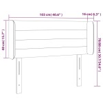 vidaXL Tăblie de pat cu LED, albastru închis, 103x16x78/88 cm, catifea
