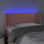 vidaXL Tăblie de pat cu LED, roz, 103x16x78/88 cm, catifea