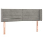 vidaXL Tăblie de pat cu LED, gri deschis, 147x16x78/88 cm, catifea