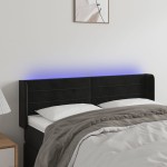 vidaXL Tăblie de pat cu LED, negru, 147x16x78/88 cm, catifea vidaXL Tăblie de pat cu LED, negru, 147x16x78/88 cm, catifea