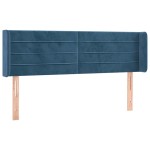 vidaXL Tăblie de pat cu LED, albastru închis, 147x16x78/88 cm, catifea