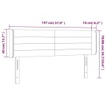 vidaXL Tăblie de pat cu LED, albastru închis, 147x16x78/88 cm, catifea