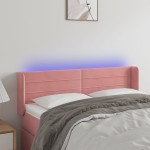 vidaXL Tăblie de pat cu LED, roz, 147x16x78/88 cm, catifea vidaXL Tăblie de pat cu LED, roz, 147x16x78/88 cm, catifea