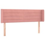 vidaXL Tăblie de pat cu LED, roz, 147x16x78/88 cm, catifea vidaXL Tăblie de pat cu LED, roz, 147x16x78/88 cm, catifea