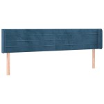 vidaXL Tăblie de pat cu LED, albastru închis, 163x16x78/88 cm, catifea