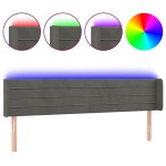 vidaXL Tăblie de pat cu LED gri închis 183x16x78/88 cm catifea vidaXL Tăblie de pat cu LED gri închis 183x16x78/88 cm catifea