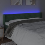 vidaXL Tăblie de pat cu LED, verde închis, 183x16x78/88 cm, catifea vidaXL Tăblie de pat cu LED, verde închis, 183x16x78/88 cm, catifea
