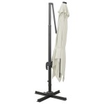 vidaXL Umbrelă în consolă cu stâlp și LED-uri, nisipiu, 300 cm