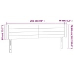 vidaXL Tăblie de pat cu LED, albastru închis, 203x16x78/88 cm, catifea