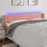 vidaXL Tăblie de pat cu LED, roz, 203x16x78/88 cm, catifea vidaXL Tăblie de pat cu LED, roz, 203x16x78/88 cm, catifea