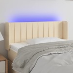 vidaXL Tăblie de pat cu LED, crem, 83x16x78/88 cm, textil vidaXL Tăblie de pat cu LED, crem, 83x16x78/88 cm, textil