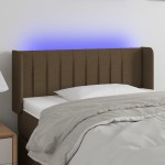 vidaXL Tăblie de pat cu LED, maro închis, 93x16x78/88 cm, textil vidaXL Tăblie de pat cu LED, maro închis, 93x16x78/88 cm, textil