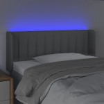 vidaXL Tăblie de pat cu LED, gri deschis, 103x16x78/88 cm, textil