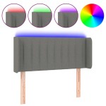 vidaXL Tăblie de pat cu LED, gri închis, 103x16x78/88 cm, textil vidaXL Tăblie de pat cu LED, gri închis, 103x16x78/88 cm, textil