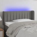 vidaXL Tăblie de pat cu LED, gri închis, 103x16x78/88 cm, textil vidaXL Tăblie de pat cu LED, gri închis, 103x16x78/88 cm, textil