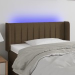 vidaXL Tăblie de pat cu LED, maro închis, 103x16x78/88 cm, textil vidaXL Tăblie de pat cu LED, maro închis, 103x16x78/88 cm, textil