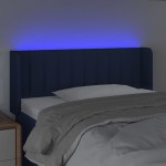 vidaXL Tăblie de pat cu LED, albastru, 103x16x78/88 cm, textil vidaXL Tăblie de pat cu LED, albastru, 103x16x78/88 cm, textil