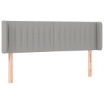 vidaXL Tăblie de pat cu LED, gri deschis, 147x16x78/88 cm, textil