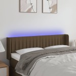 vidaXL Tăblie de pat cu LED, maro închis, 147x16x78/88 cm, textil vidaXL Tăblie de pat cu LED, maro închis, 147x16x78/88 cm, textil