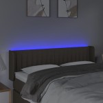 vidaXL Tăblie de pat cu LED, gri taupe, 147x16x78/88 cm, textil