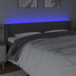 vidaXL Tăblie de pat cu LED, gri închis, 163x16x78/88 cm, textil vidaXL Tăblie de pat cu LED, gri închis, 163x16x78/88 cm, textil