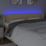 vidaXL Tăblie de pat cu LED, crem, 163x16x78/88 cm, textil vidaXL Tăblie de pat cu LED, crem, 163x16x78/88 cm, textil