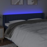 vidaXL Tăblie de pat cu LED, albastru, 163x16x78/88 cm, textil vidaXL Tăblie de pat cu LED, albastru, 163x16x78/88 cm, textil