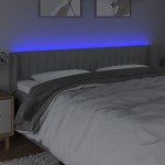 vidaXL Tăblie de pat cu LED, gri deschis, 183x16x78/88 cm, textil vidaXL Tăblie de pat cu LED, gri deschis, 183x16x78/88 cm, textil