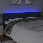 vidaXL Tăblie de pat cu LED, albastru, 183x16x78/88 cm, textil vidaXL Tăblie de pat cu LED, albastru, 183x16x78/88 cm, textil