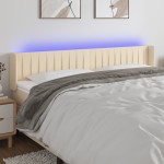 vidaXL Tăblie de pat cu LED, crem, 203x16x78/88 cm, textil vidaXL Tăblie de pat cu LED, crem, 203x16x78/88 cm, textil