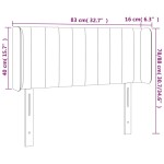vidaXL Tăblie de pat cu LED, albastru închis, 83x16x78/88 cm, catifea