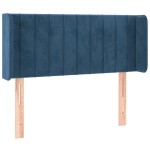 vidaXL Tăblie de pat cu LED, albastru închis, 93x16x78/88 cm, catifea