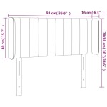 vidaXL Tăblie de pat cu LED, albastru închis, 93x16x78/88 cm, catifea